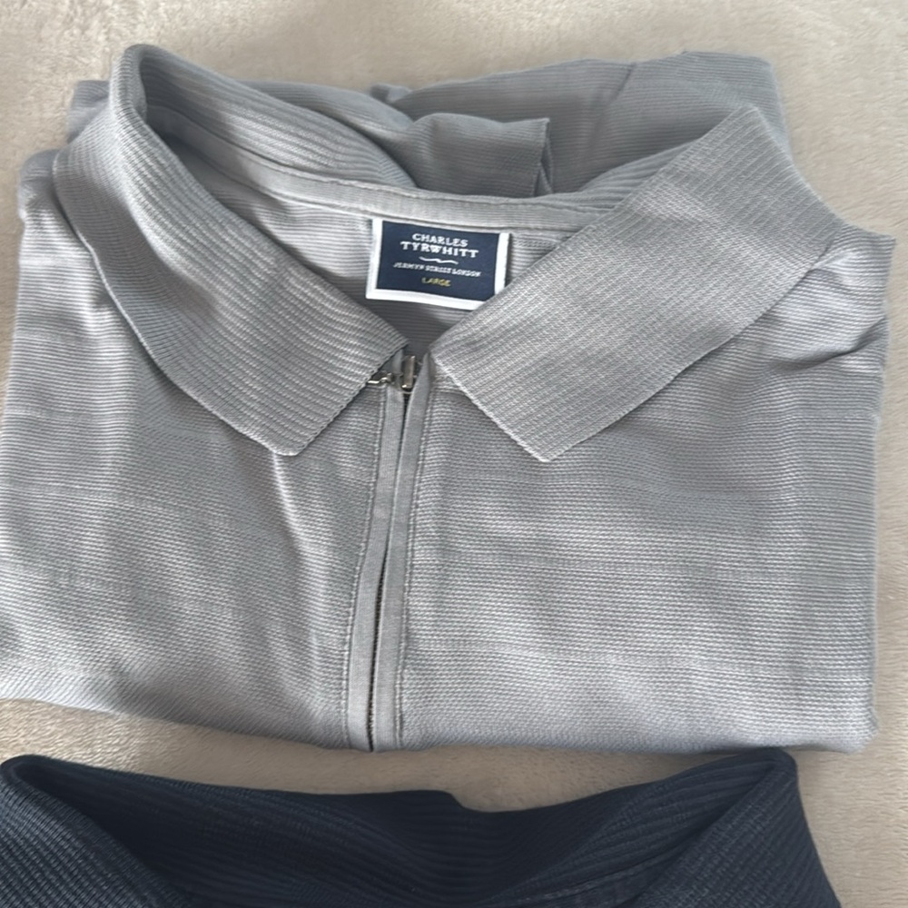 Charles Tyrwhitt SS Polos Button Down and Zip Up Shirts Brown, Blue, Gray, Green - Picture 6 of 7